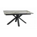 Стол обеденный SIGNAL COLUMBUS Amber Bianco белый/черный 160-240/90